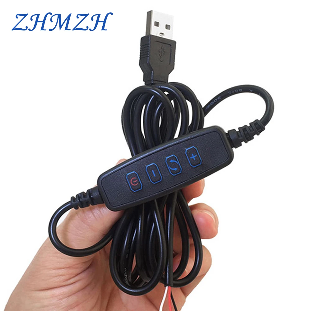 Ściemniacz LED DC 5V Port USB Linia zasilająca Ściemnianie Dopasowany kolor przedłużacz z adapterem przełącznika ON OFF do żarówki LED