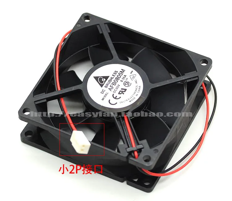 

Delta Electronics AFB0805M DC 5V 0.55A 80x80x25mm Server Cooling Fan