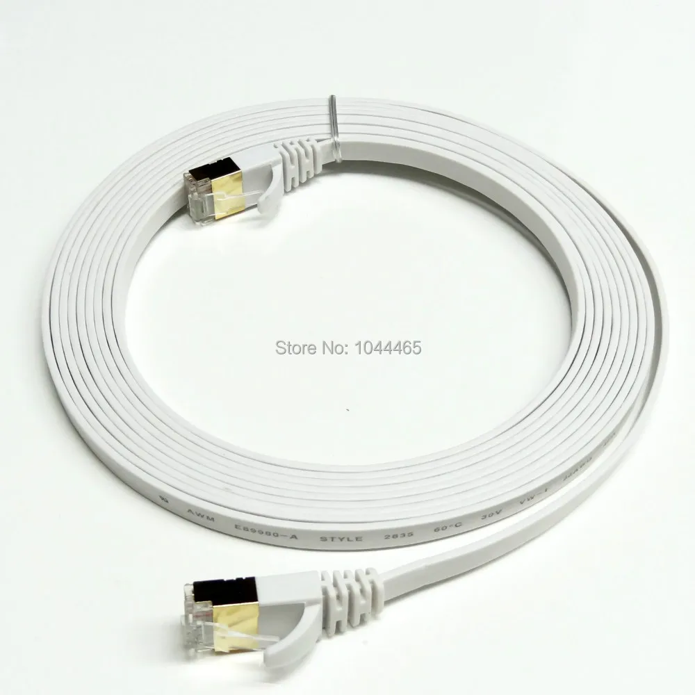 100PCS/lot  6FT 2M CAT7 RJ45 Patch Ethernet LAN Network Cable  For Router Switch gold plated