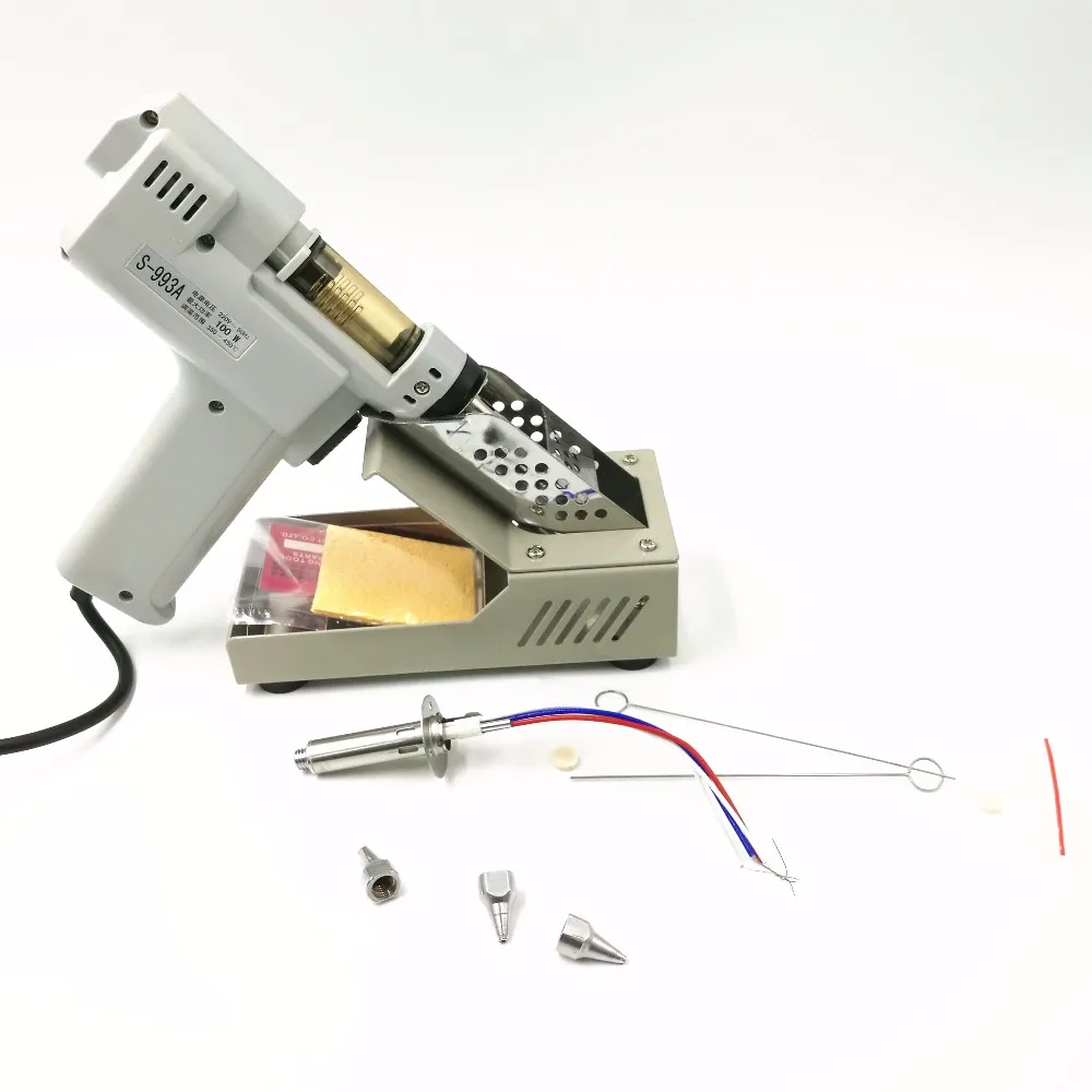 Pistola Desoldering Elétrica com Sucker Gun 110v 220v S-993a Bomba Desoldering a Vácuo Solda 100w
