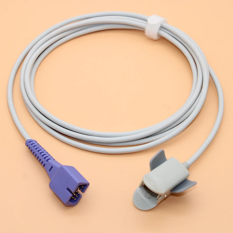 Compatible DS100A with Oximax Tech Spo2 sensor cable for adult/pediatric/child/Neonate/veterinary,DB9 Probe cable.