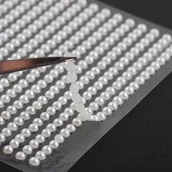 Party DIY Decoration Acrylic Imitation Pearls Sticker 3mm 4mm 5mm 6mm Diy crystal Self Adhesive Rhinestone Stickers Grand Event