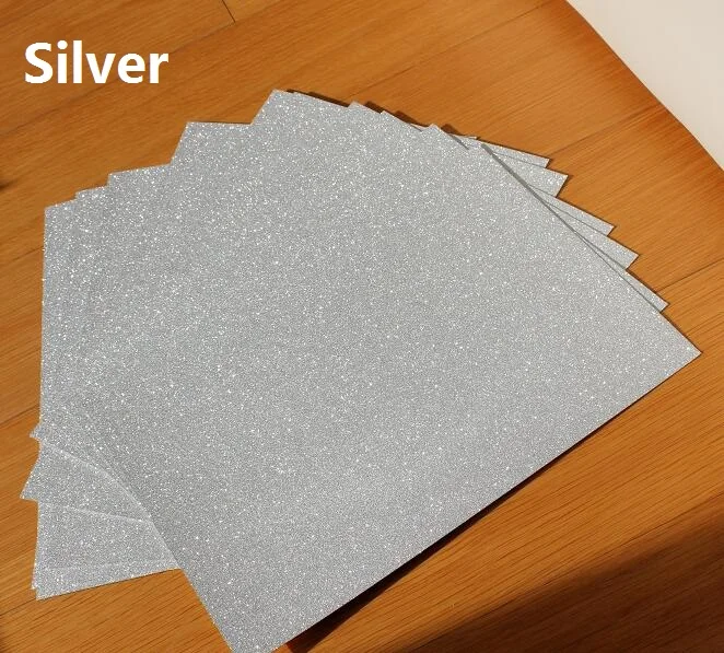 250GSM A4 Single Side Silver Glitter Card Shimmer Paper Cardstock 5/10/25 - You Choose Quantity