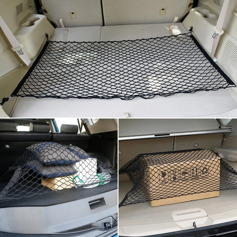 Car Trunk Storage Elastic Mesh Net 4 Hooks For Mitsubishi Asx Lancer Outlander Pajero Sport 9 L200 Colt Carisma Galant Grandis