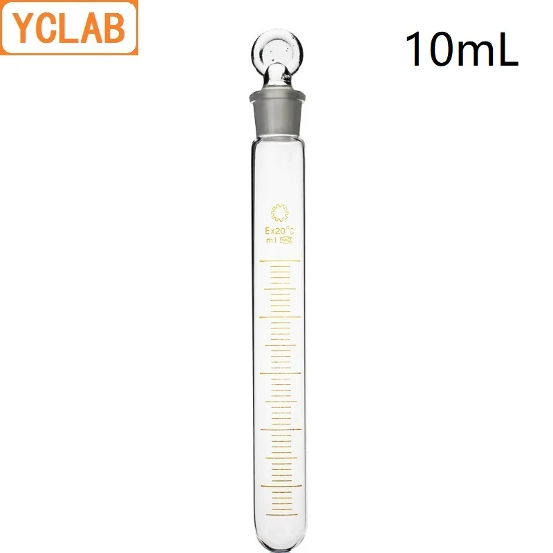 

YCLAB 10mL Glass Test Tube with Graduation and Glass Stopper High Temperature Acid Alkali Resistance Laboratory Equipment