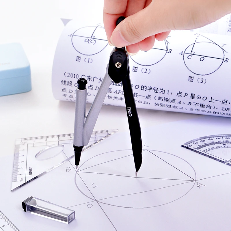 Math Set drafting set Compass Circle Drawing Template Protractor Math Art Maths Squares Mathematic Geometry Compass
