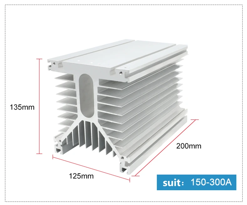 Y200 white 125*135*200 mm 150A-300A three phase solid state relay SSR heat sink radiator Y shape