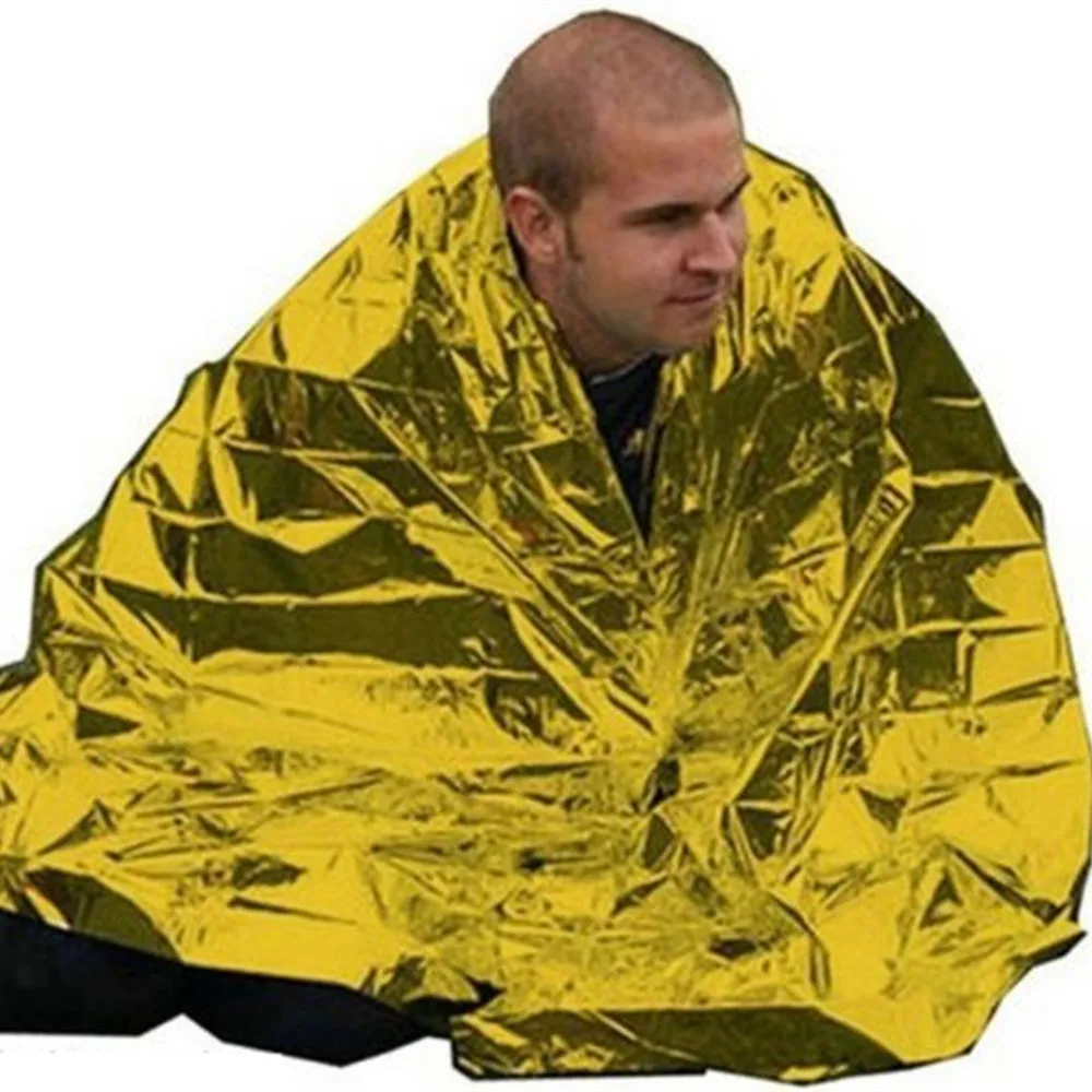 Gold 210CM*140CM Sliver 210CM*130CM ONE LARGE THERMAL EMERGENCY BLANKET MENS WOMENS CAMPING RESCUE BLANKET INSULATION FIRST AID