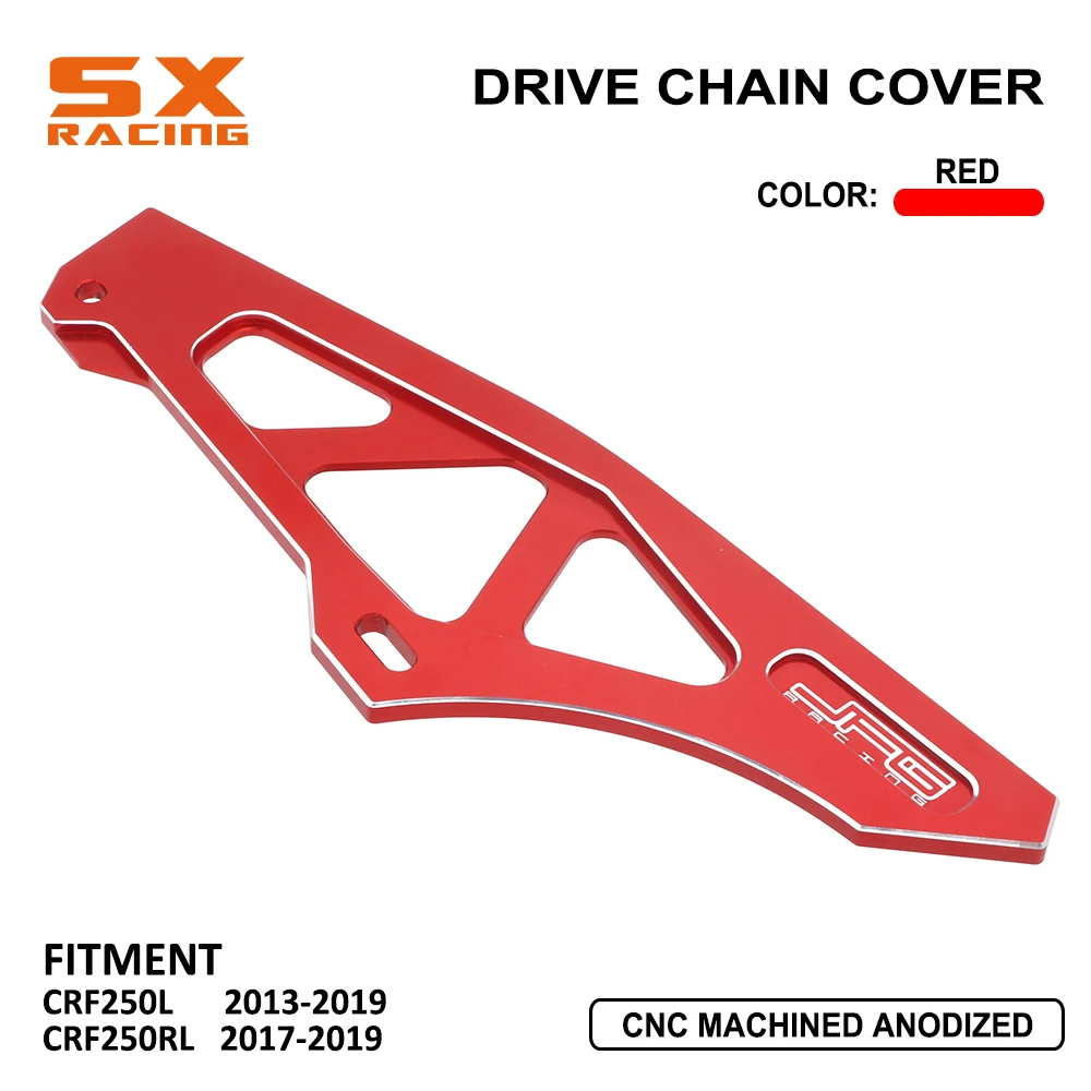 Motocykl CNC czerwony napęd tylny łańcuch etui dla HONDA CRF250L 2012-2019 CRF250RL 2017-2019 XR250 BAJA CRM250R CRM250AR