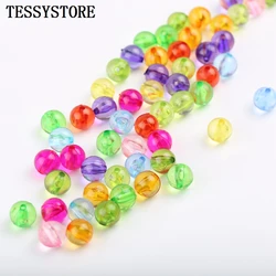 6mm/8mm/10mm Transparent Acrylic Round Beads Colored Plastic Spacer Beads For Jewelry Making Bracelet Handmade DIY Accessories