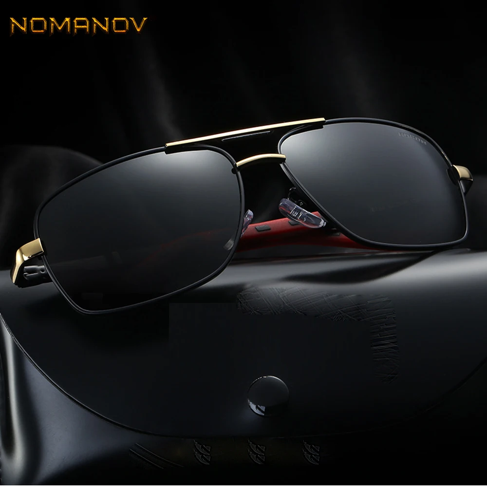 Al-mg Double Bridge Cool Men Frame Sun Glasses Polarized Mirror Sunglasses Custom Made Myopia Minus Prescription Lens -1 To-6