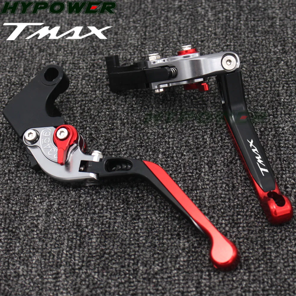 For For YAMAHA TMAX 530 2012 -2017  TMAX500 Red&Titanium CNC Adjustable Folding Extendable Motorcycle Brake Clutch Levers