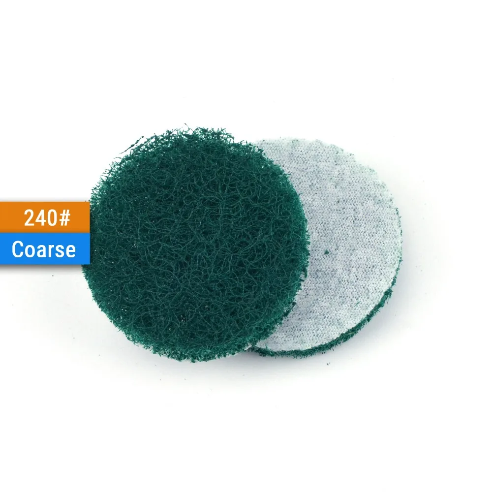 15PCS 2 Inch(50mm) Round Hook&Loop Industrial Scouring Pads Heavy Duty 240#/400#/1000# Nylon Polishing Pad for Kitchen Cleaning