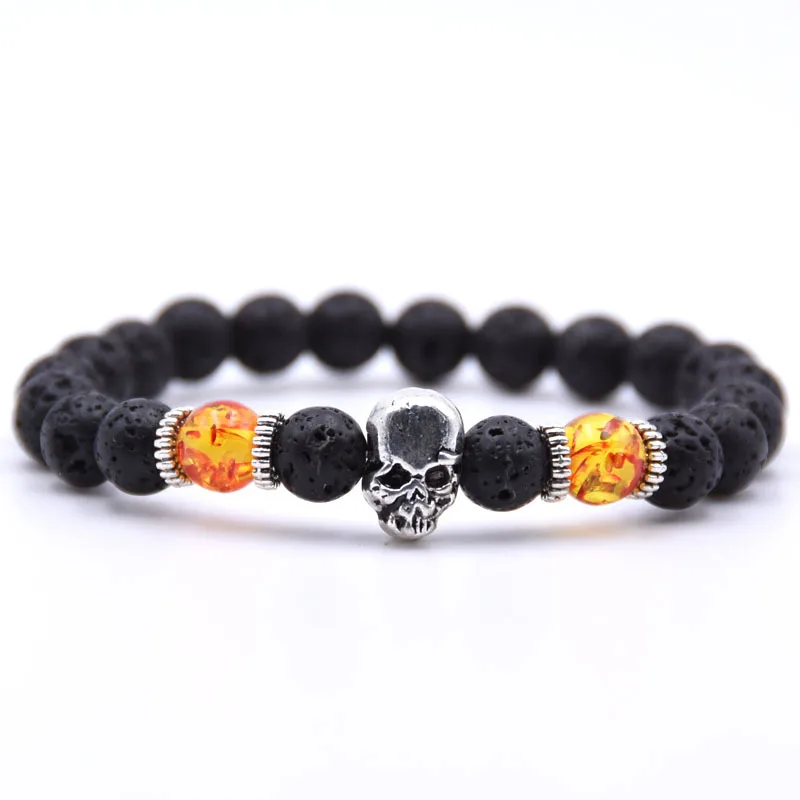 2019 NEW Men\'s and Women\'s Couples 8MM Volcanic Stone Bracelet