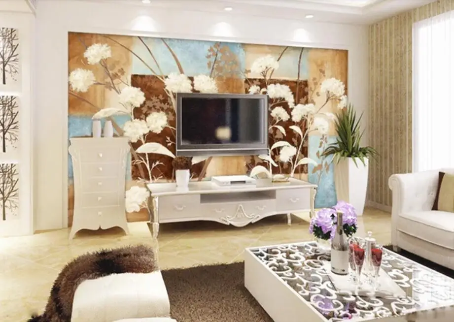 

3D Flower Plant Wallpaper Wall Mural Decals Contact Paper Home Wall Decor Wall Paper Rolls for Living Room Oil Painting