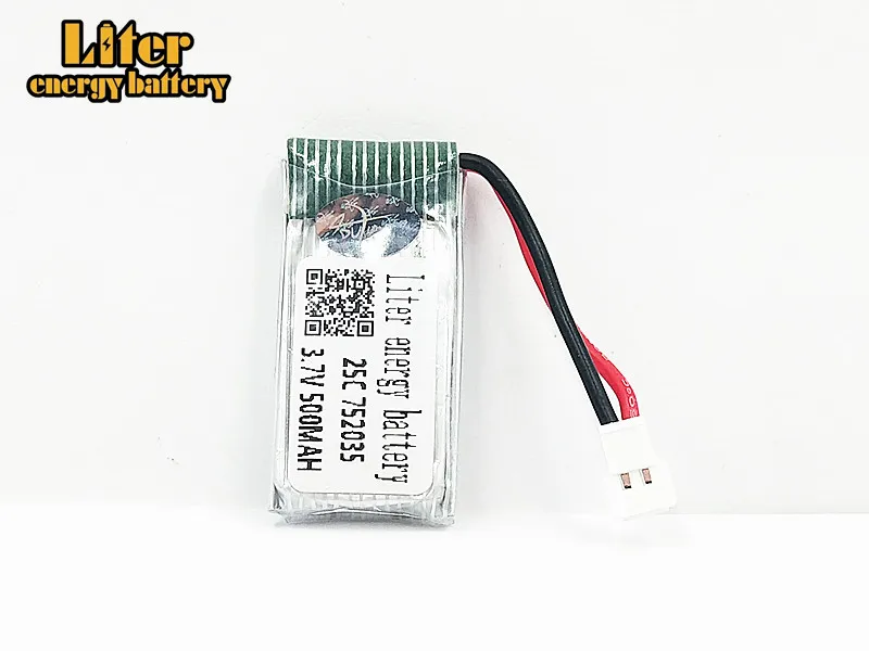 20 pcs/lot 3.7V 500mAh Lipo battery Hubsan H107D FY310B m62R Di Feida DFD F180 RC Helicopter 752035 XH Plug 25C