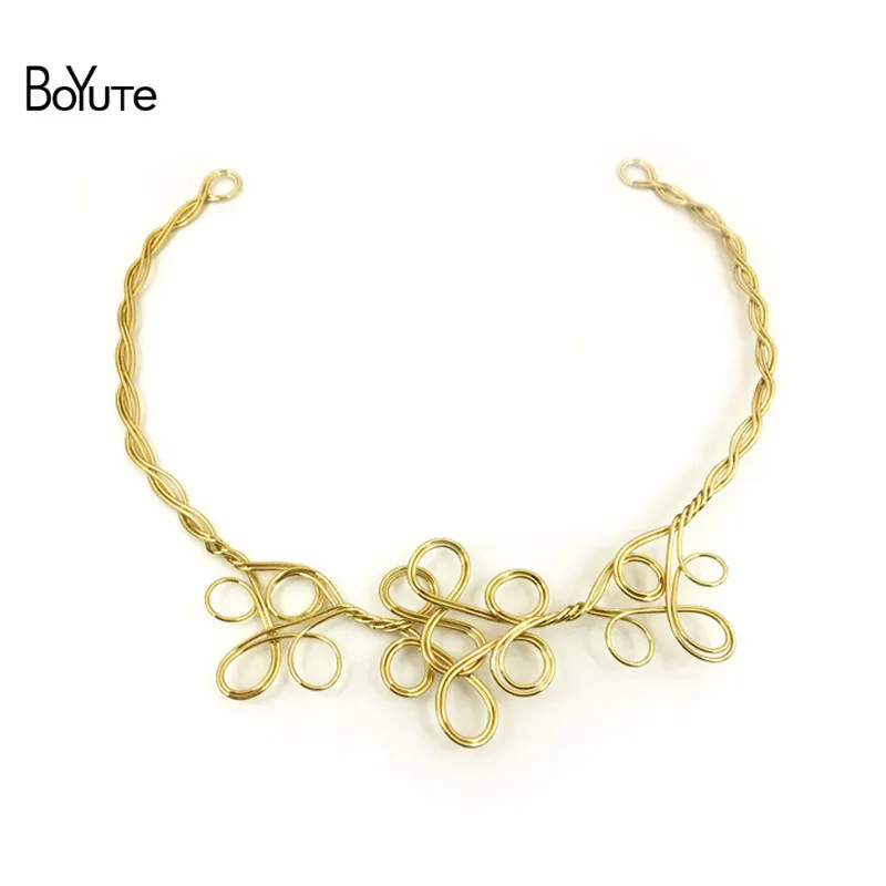 BoYuTe Retail One Piece Metal Iron Tiara Bride Wedding Hair Accessories Diy Hand Made Twisted Tiaras and Crowns