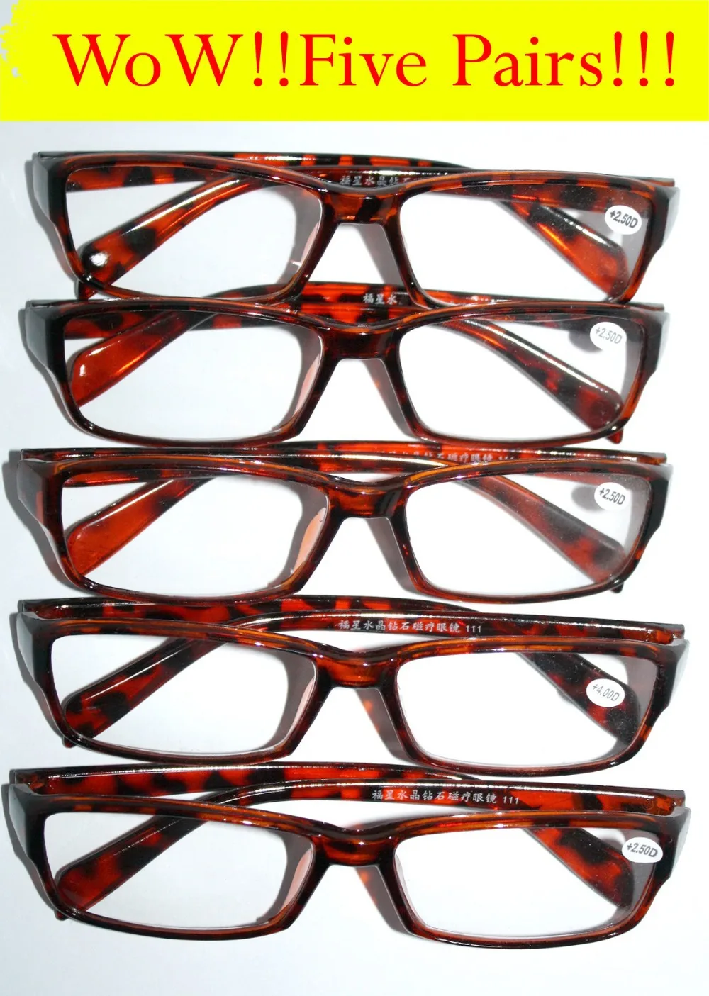 

=five Pairs (mix Strength Ok) Wholesale= Rectangular Classic Joblot Discount Reading Glasses +1 +1.5 +2 +2.5 +3 +3.5 +4 033