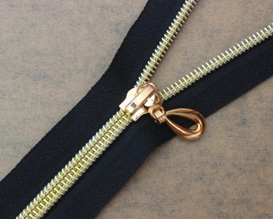 10pcs Black Navy Blue White Zippers Open End Metal Zipper Gold Teeth Craft  for Sewing 25cm/30cm/35cm/40cm/50cm/60cm