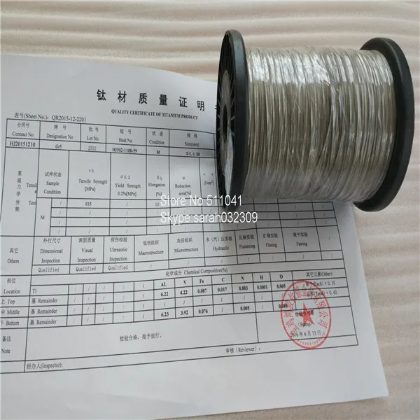 Gr5 Grade5 ti6al4v  titanium alloy wire ,dia 0.4mm,gr5 titanium  wire in spool ,free shipping