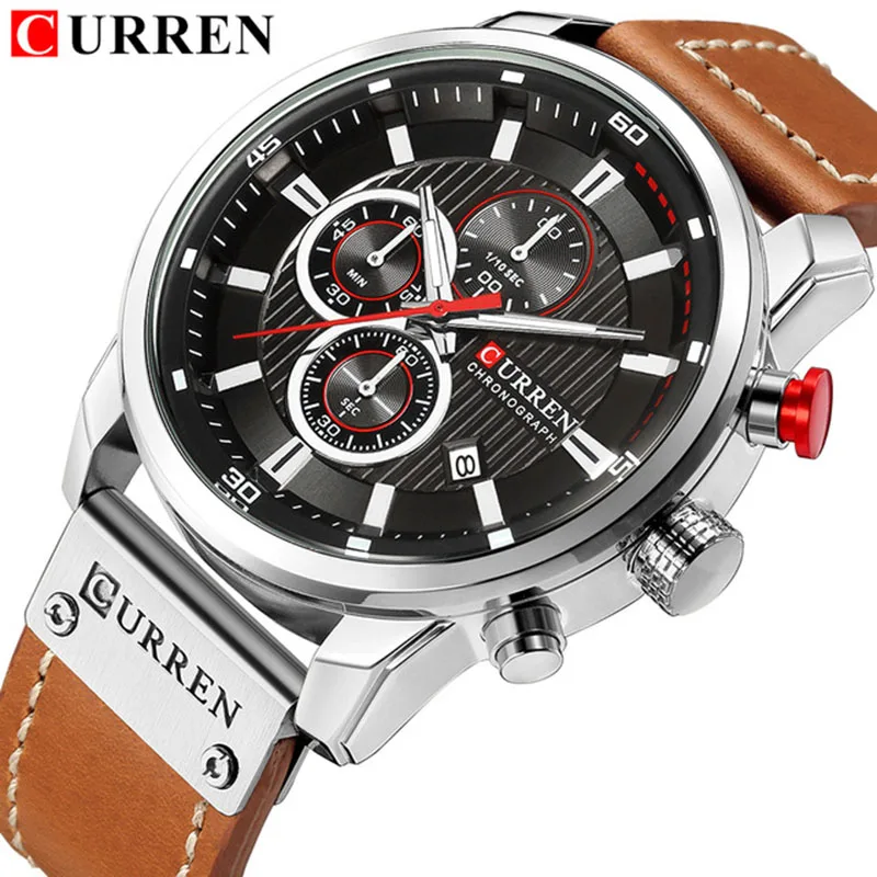 Top Brand Luxury CURREN 2018 Fashion Leather Strap Quartz Men Watches Casual Date Business Male Wristwatches Clock Montre Homme