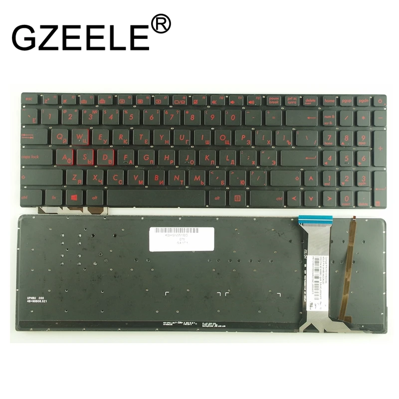 Gzeele-teclado Retroiluminado para Tablet Novo Teclado Russo Retroiluminado para Asus Zx50jx Zx50vw Zx50vx Zx70vw Zx70 Zx70v segundo Pro6700 4200 ru