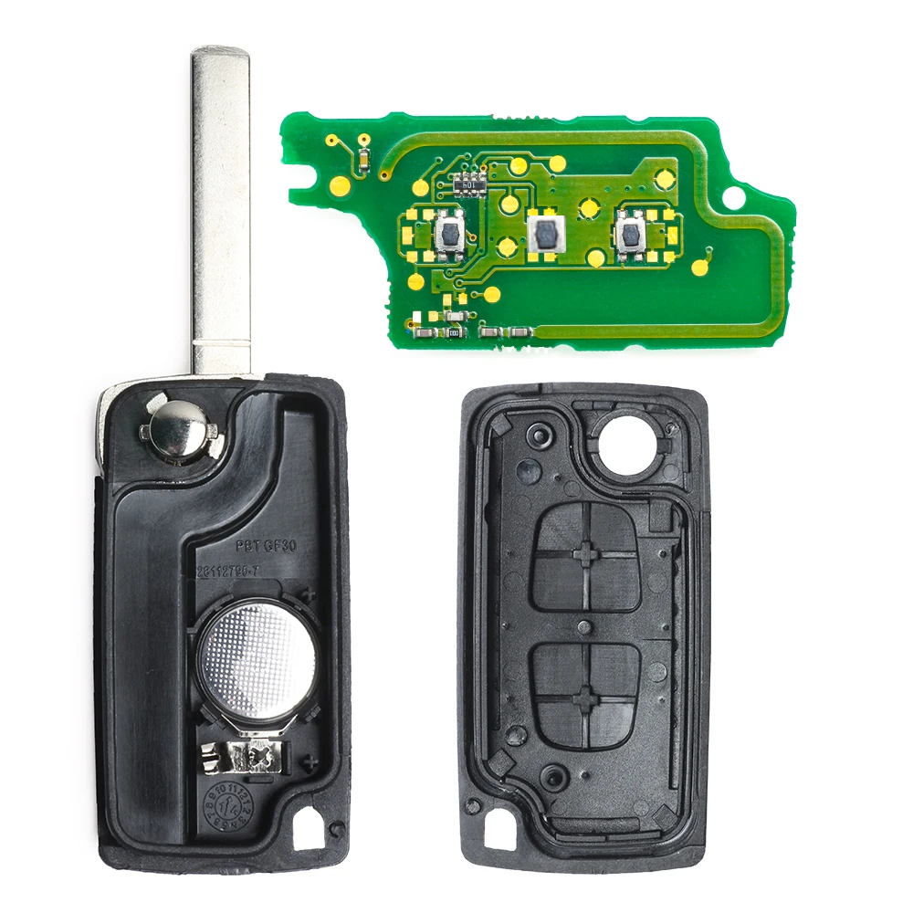 Keyecu 0536 Modello di Chiave A Distanza 3 Button 433MHz ID46 Chiave Dell\'automobile per Citroen C2 C3 2005 2006 2007 2008 2009 2010 2011-VA2/HU83