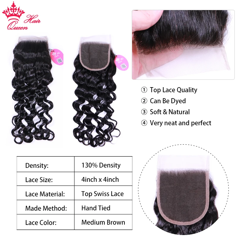 Real Invisible HD Lace Closure Natural Wave Brazilian Virgin Raw Hair More Weave 100% Human Hair Queen Hair Official Store