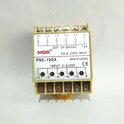 5 Channels 10DA Din Rail Mounting SSR Quintuplicate Five Input 3~32VDC Output 24~380VAC DC Solid State Relay