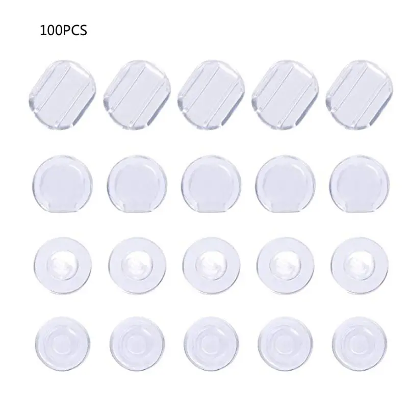 

100Pcs 4 Size Earring Pad Silicone Comfort Earring Cushion for Clips on Earrings