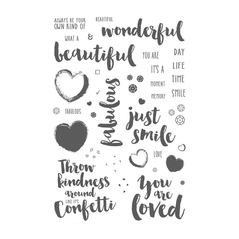 

BEAUTIFUL LIFE-Transparent Clear Silicone Stamp, Seal for DIY Scrapbooking, Photo Album, Decorative Clear Stamps Sheets, FXL164