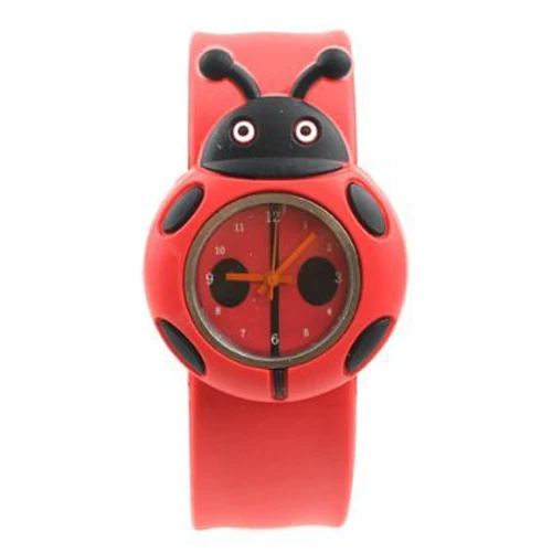 

YCYS-Child Boy Girl Ladybug Adorable Cartoon Silicone Watch - Color: Red