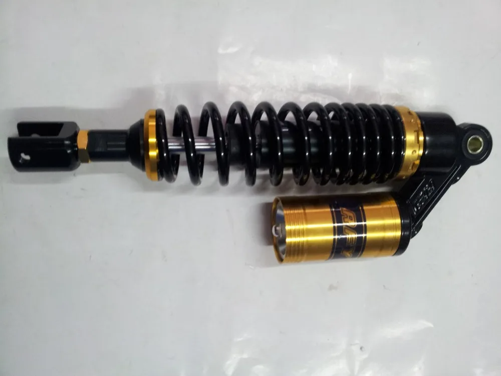 High Quality 350mm   Clevis  nitrogen air shock absorber  8mm spring for  motorcycle  atv quad  black+gold  color