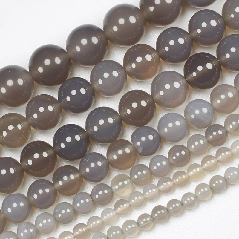 Natural Gray Agate Round Agate 4-14mm Round beads 15inch ,For DIY Jewelry Making ! We provide mixed wholesale for all items !