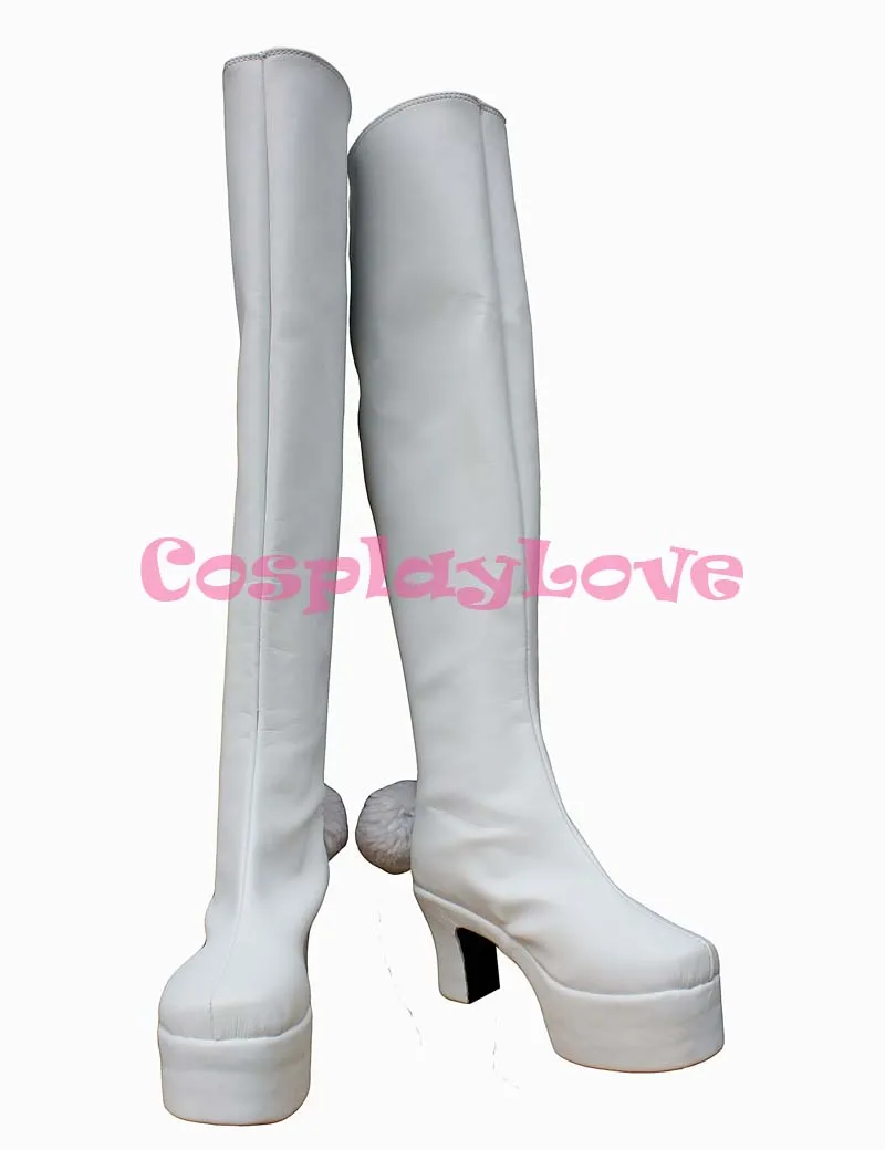 

Macross Frontier White Sheryl Nome High Heel Cosplay Shoes Boots Hand Made Custom-made For Halloween Christmas Festival