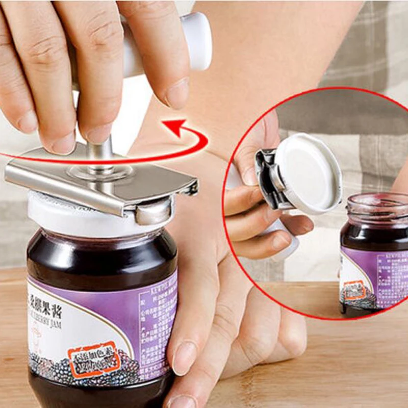 Adjustable Multi-Function Bottle Cap Opener Stainless Steel Lids Off Jar Opener Labor-Saving Screw Can Opener For Kitchen Gadget