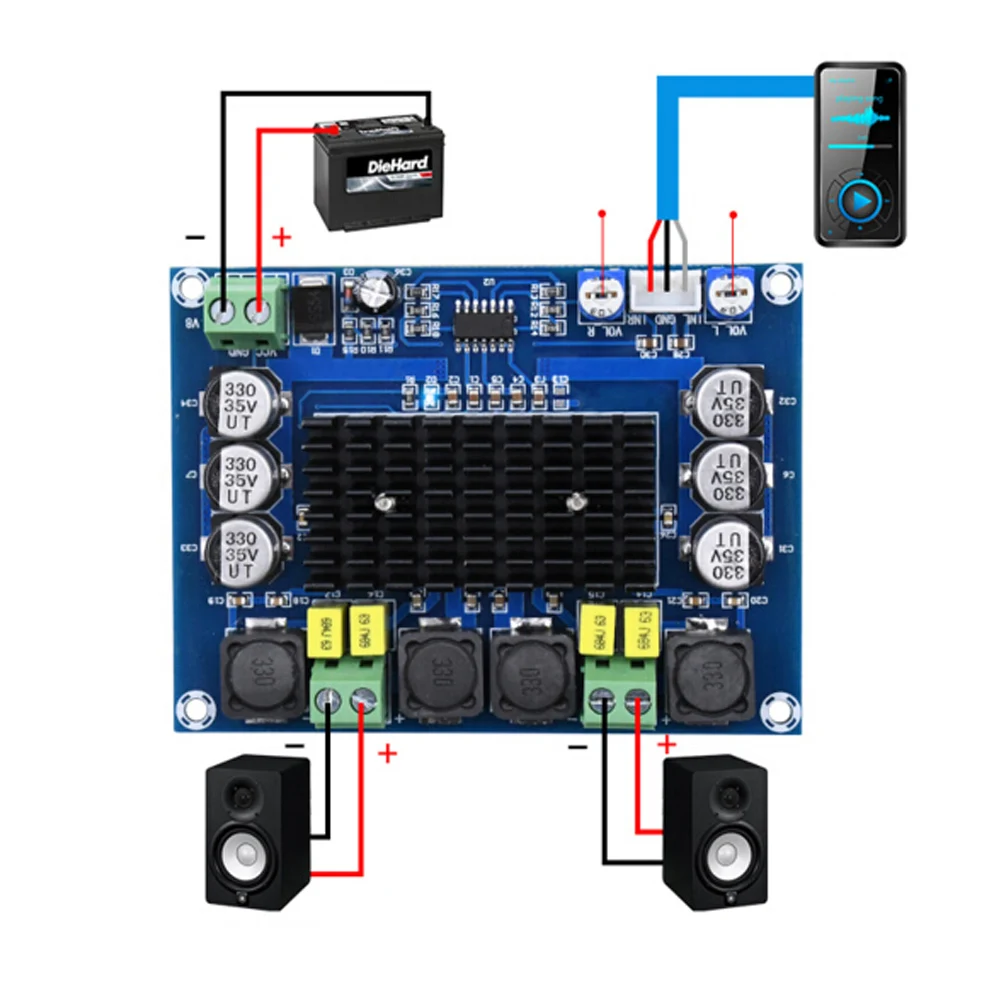 High Power Digital Power Amplifier Board TPA3116D2 Audio Amplification Module