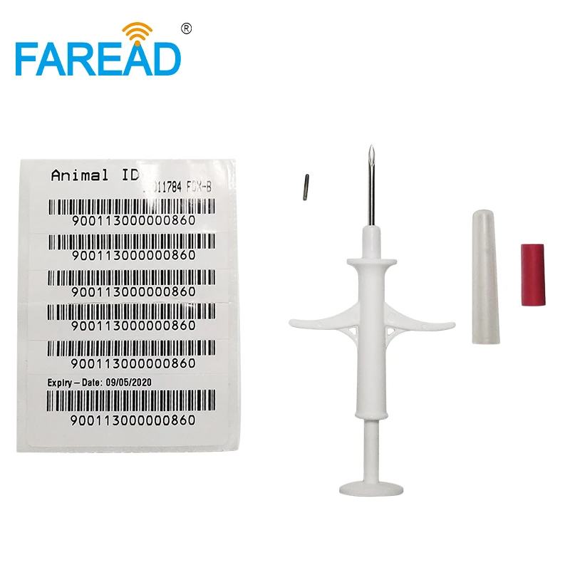 X20pcs 1.4x8 مللي متر الطبيب البيطري رقاقة حقنة + x1pc 134.2 كيلو هرتز FDX-B الحيوانات الأليفة معرف الماسح الضوئي المحمولة USB تتفاعل الأذن العلامة قارئ تتفاعل الحيوان
