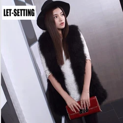 LET-SETTTING autumn winter coat new fur coat fur vest fur vest ostrich Large size women's sleeveless jacket