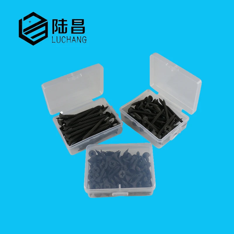 Luchang M3.5 Cross Pan Head Black Carbon Steel Phillips Head Self-tapping Screws Countersunk Head Wood Screw plasterboard screw