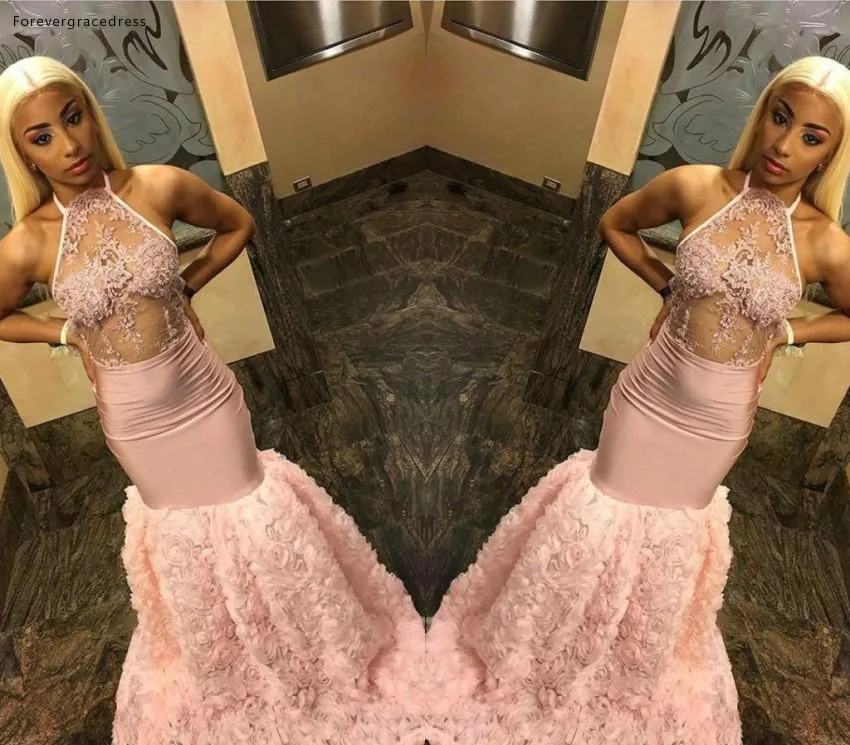 Sexy Peach Color Long Prom Dresses 2019 South African Black Girls Appliques Holidays Graduation Wear Evening Party Gowns