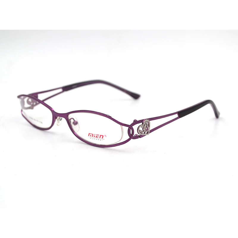 Women's transparent glasses degree eyeglasses computer glasses Hollow Out Temple Heart Design Fashion Myopia Glasses Frame D5