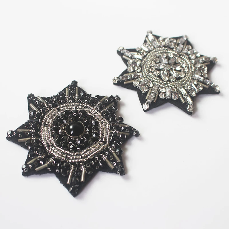 1 Piece Rhinestones beads anise star patches applique beading applique clothes shoes bags decoration sew on beads patches