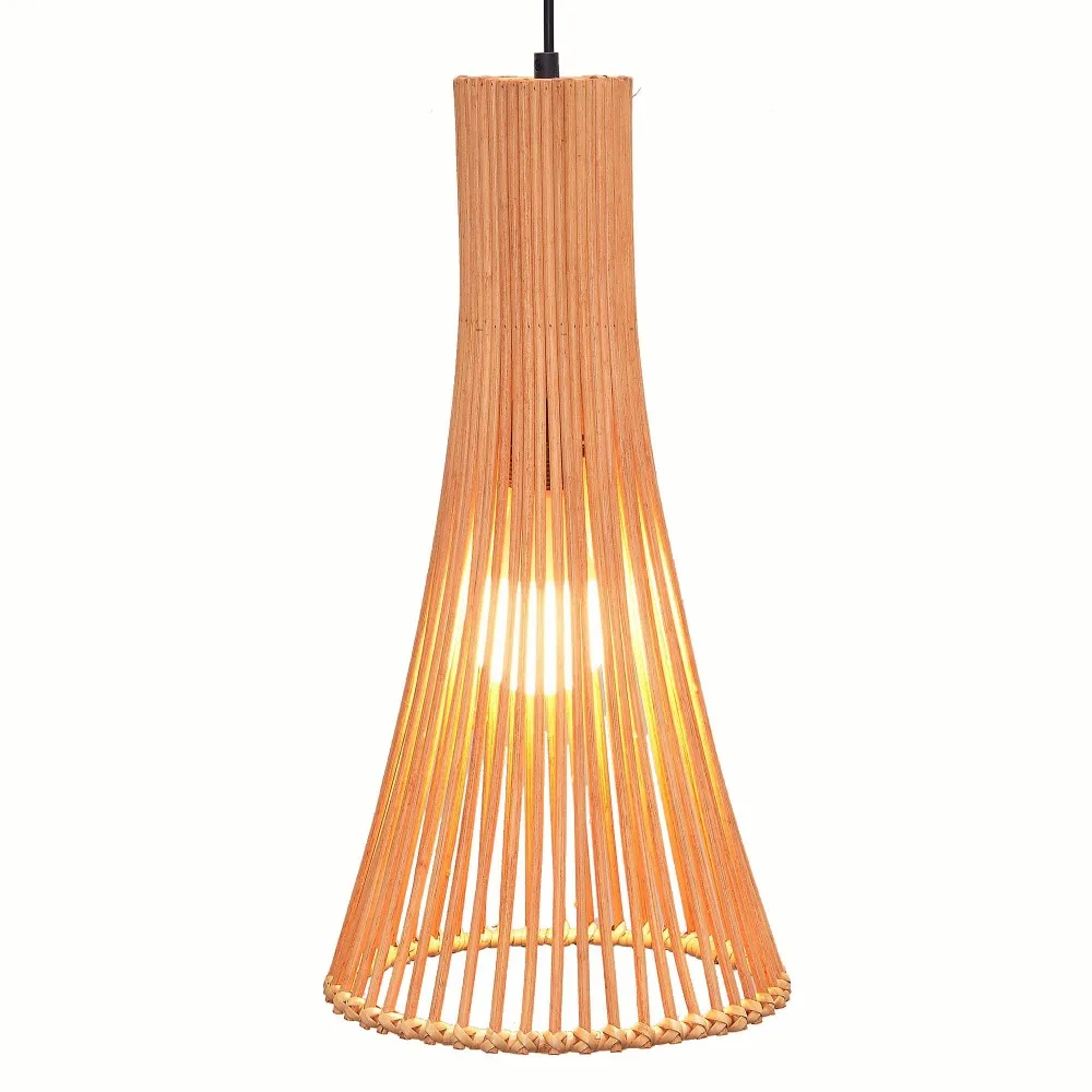 South Asian Bamboo Horn Vase Dining Room Pendant Lamp Japanese Restaurant Pendant Lights Country Rustic Hanging Lamps