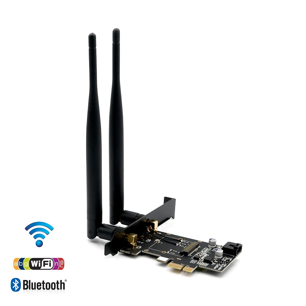 Netzwerk Karten M.2 Wifi Adapter/Karte PCI-E 1X Wifi AC 5 Ghz 5 Ghz Adapter 2x 5dBi WiFi Antenne taste EIN NGFF M.2 Wi-Fi Bluetooth Karte