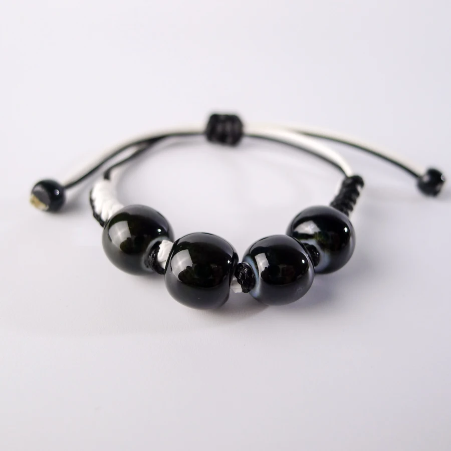 Black and white beads Couple  bracelets Hand-made Bohemian Charm Bracelets For Women #EY501