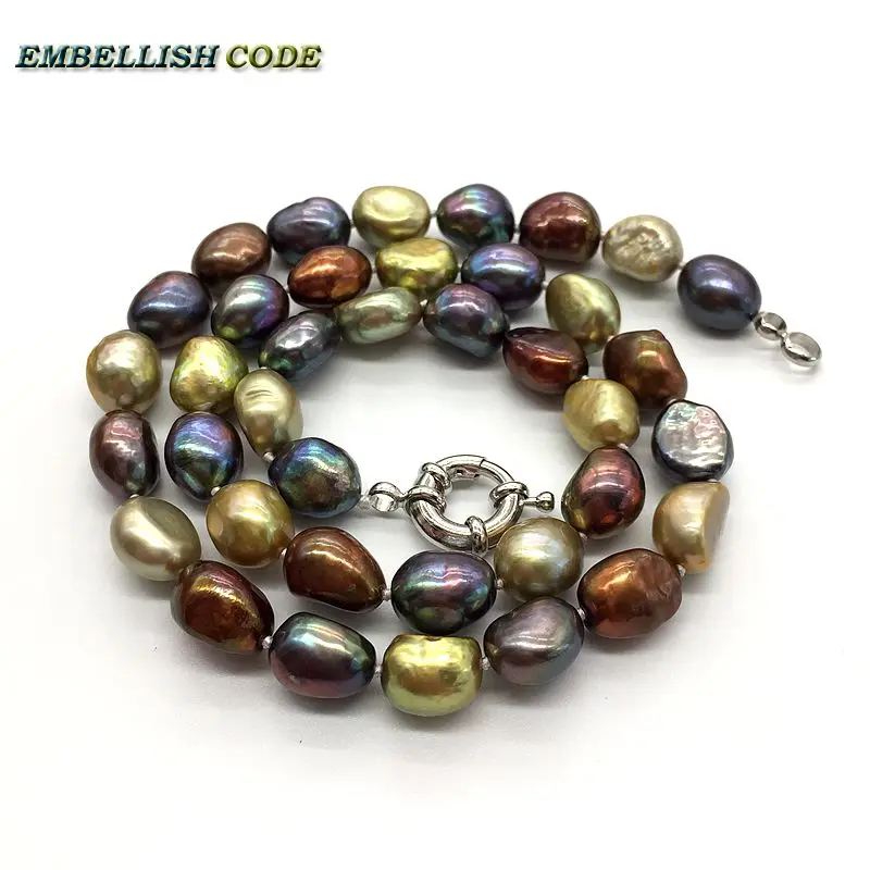 

selling well Hong Kong Peacock blue brown yellow wonderful baroque Irregular pearls natural freshwater pearl choker necklace