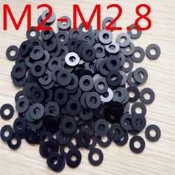 100pcs M2-M2.8 thickness 0.15/0.2/0.25/0.3 mm High Precision Black Color Nylon Flat Washer