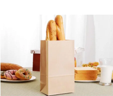 

100pcs Large Kraft paper bags food packaging bags baking packaging takeaway bag toast bread packaging paper bag with handle