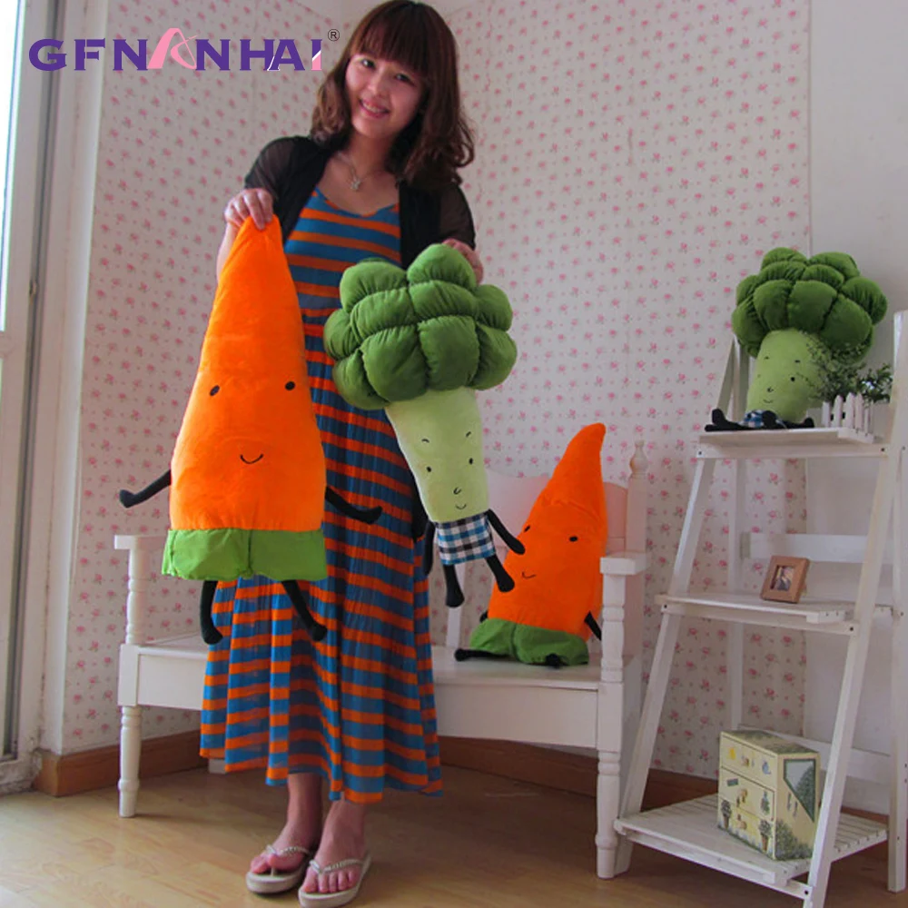 1pc 55/70cm dos desenhos animados vegetais brinquedo de pelúcia criativo cenoura brócolis pelúcia travesseiro recheado brinquedos macios para crianças crianças presente aniversário